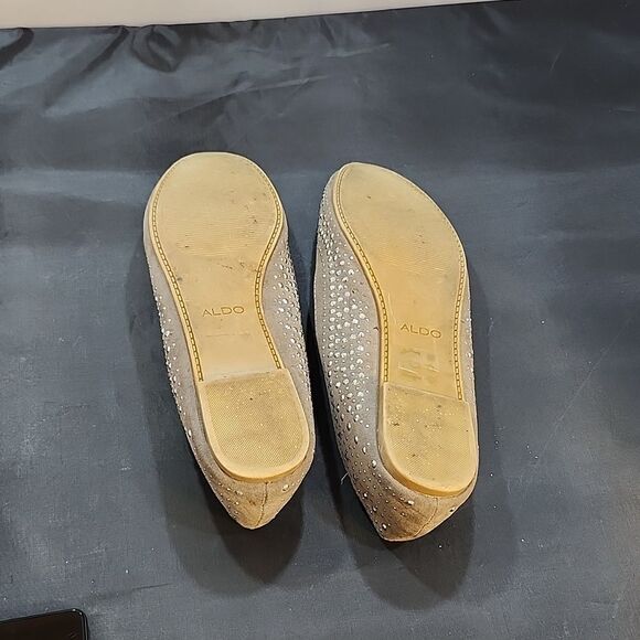 ALDO ROUND TOE SLIP ON BREATHABLE WOMEN COMFORT BALLET STUDDED FLATS - Picture 9 of 15